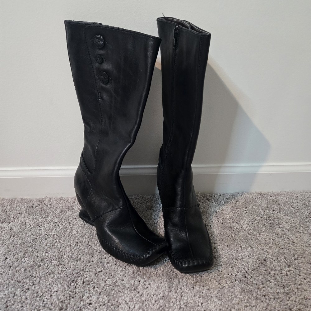 Indigo Victorian Style Boots Black Size 7.5